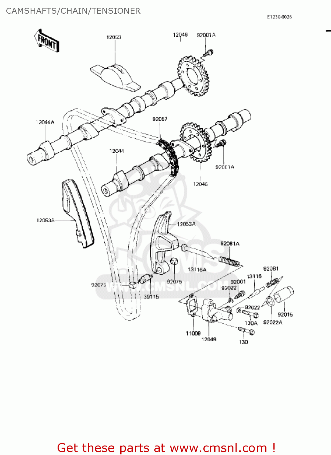 CAMSHAFTS/CHAIN/TENSIONER KZ750L3 1983 USA CANADA
