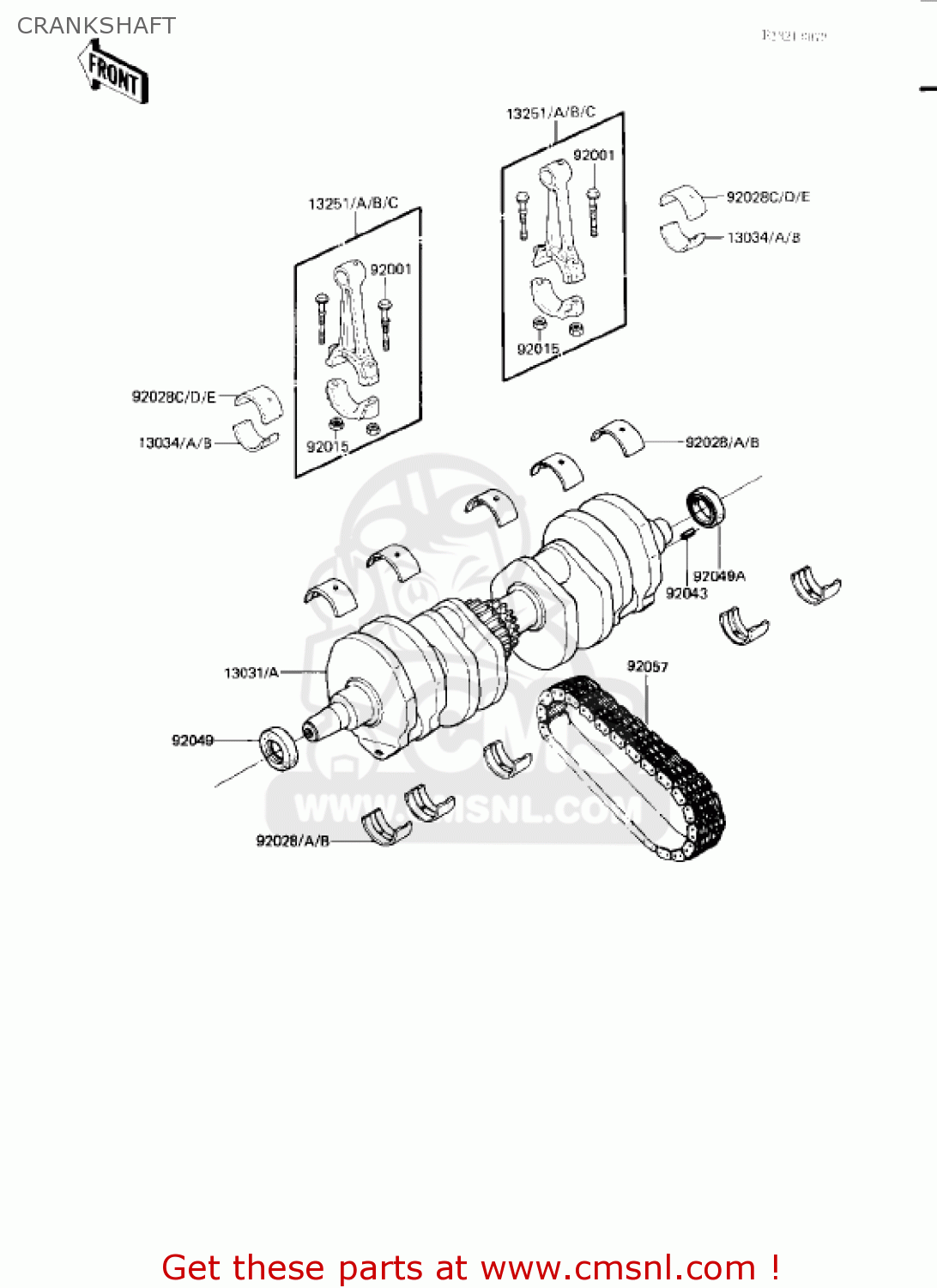CRANKSHAFT KZ750L3 1983 USA CANADA