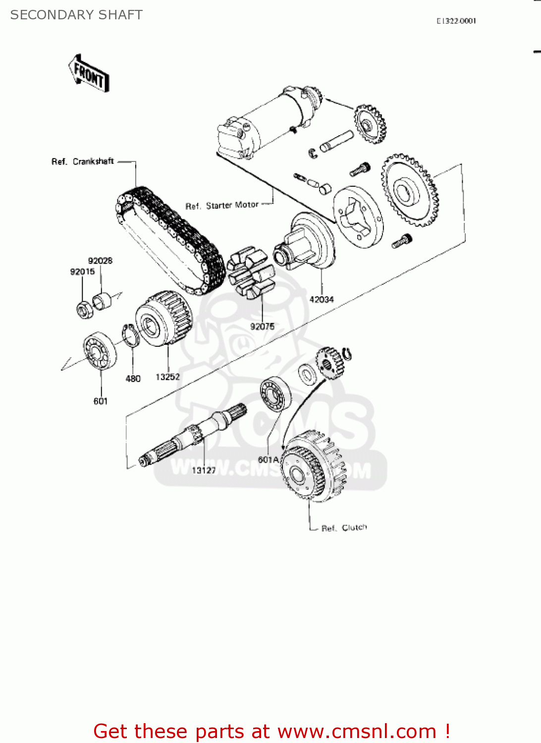 SECONDARY SHAFT KZ750L3 1983 USA CANADA
