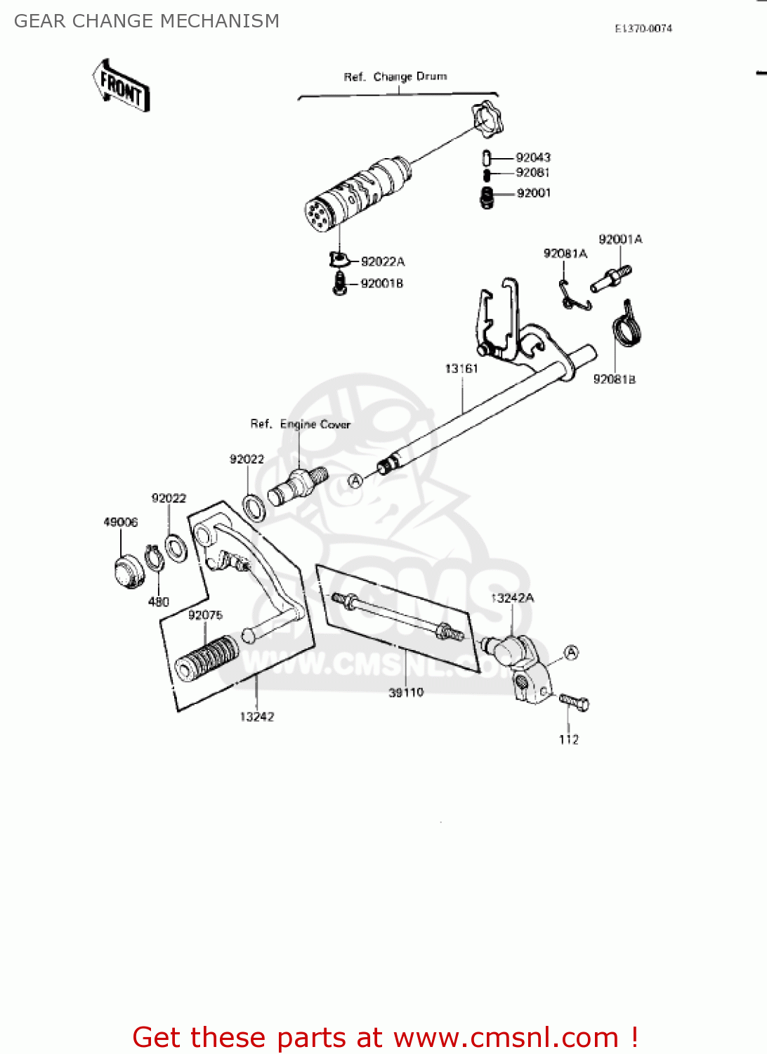 GEAR CHANGE MECHANISM KZ750L3 1983 USA CANADA