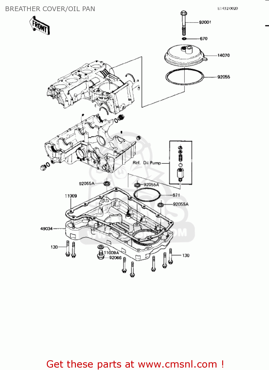 BREATHER COVER/OIL PAN KZ750L3 1983 USA CANADA