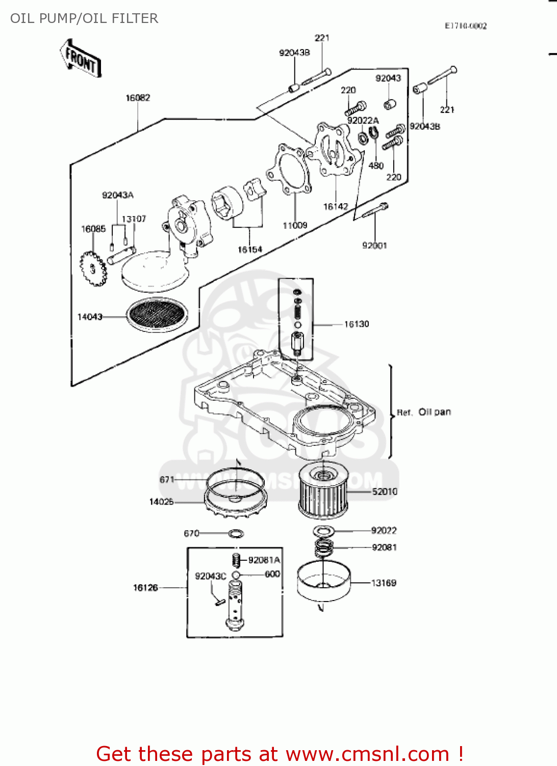 OIL PUMP/OIL FILTER KZ750L3 1983 USA CANADA