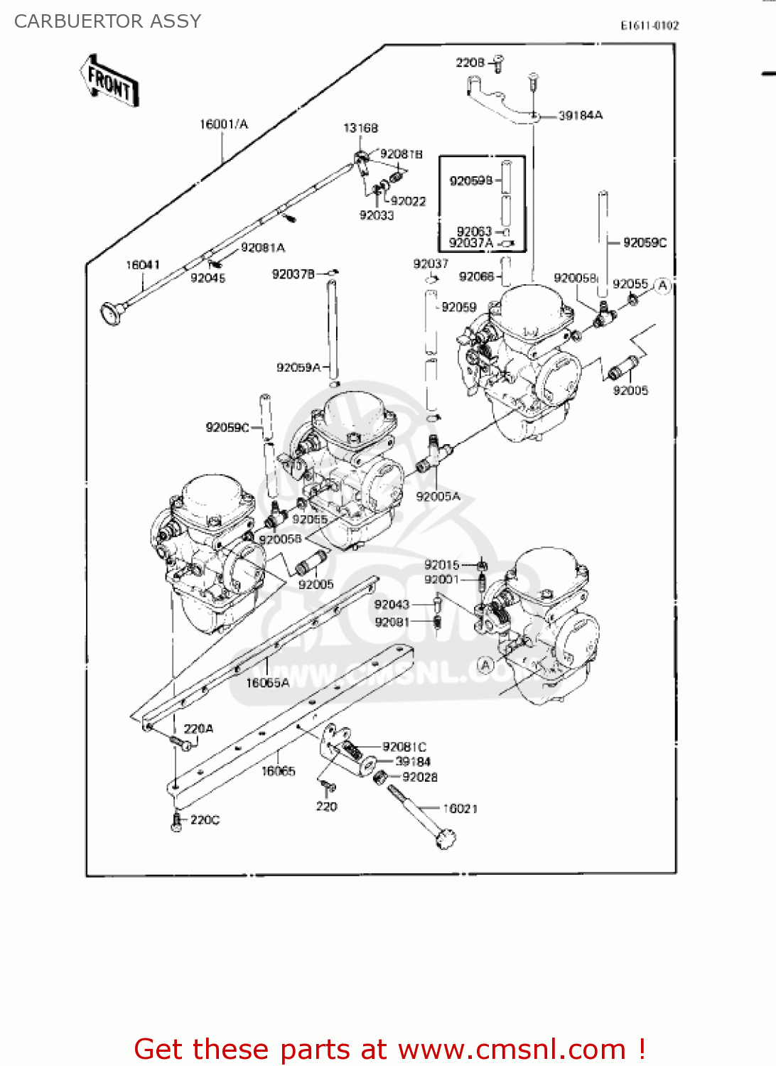 CARBUERTOR ASSY KZ750L3 1983 USA CANADA