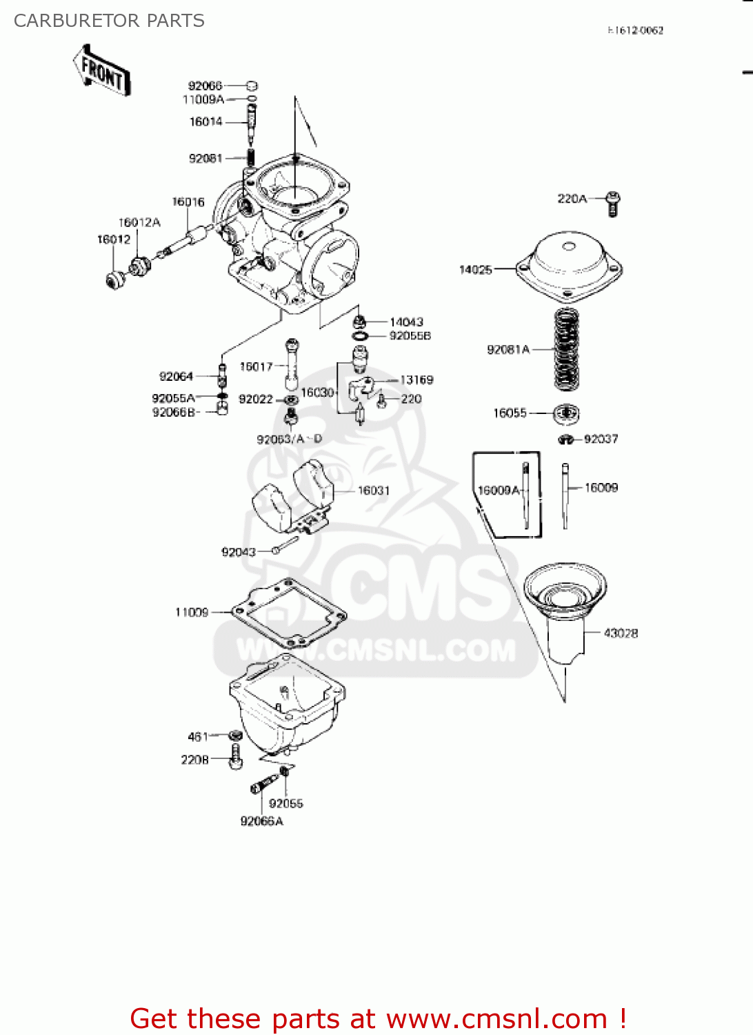 CARBURETOR PARTS KZ750L3 1983 USA CANADA