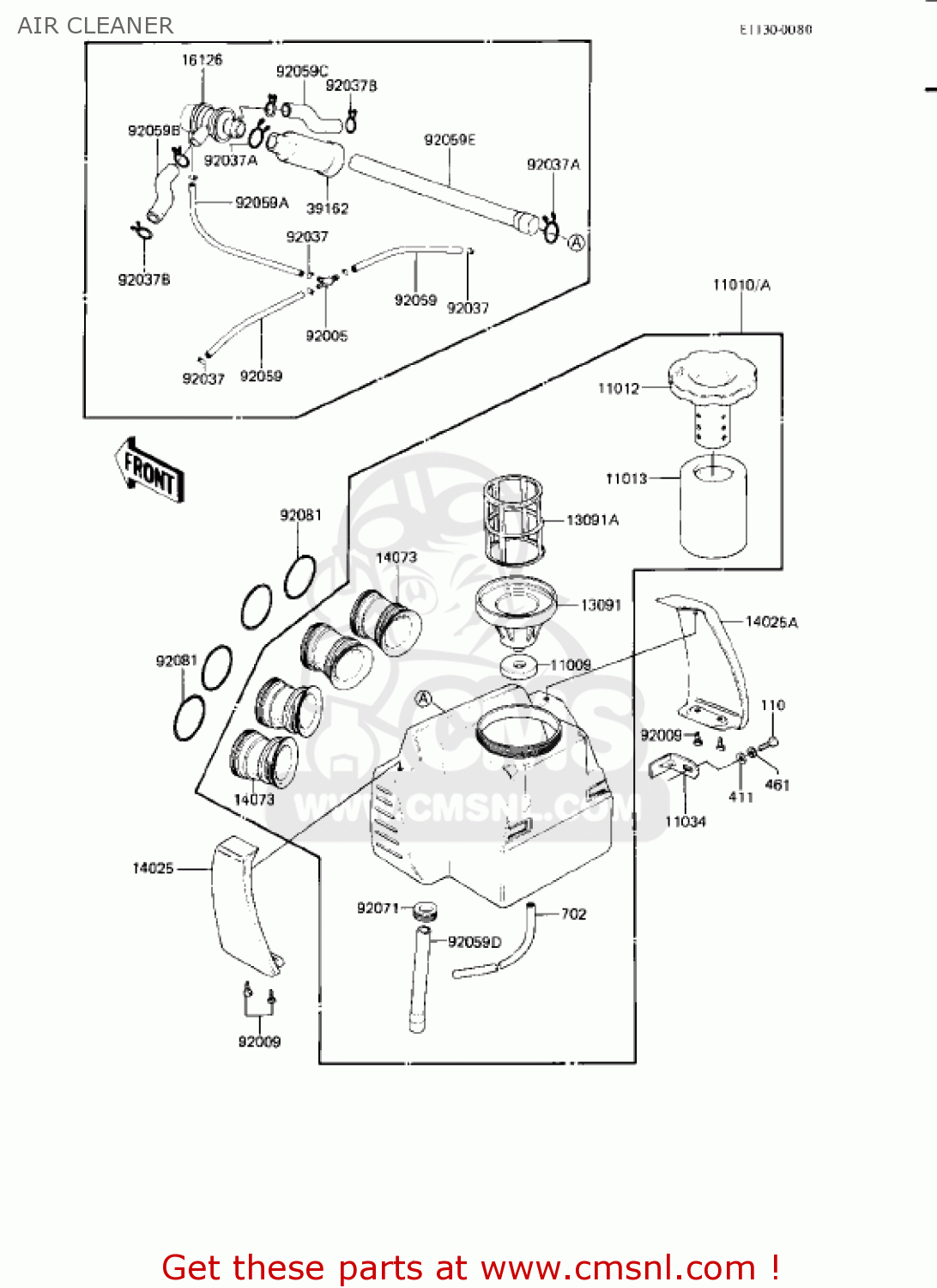 AIR CLEANER KZ750L3 1983 USA CANADA