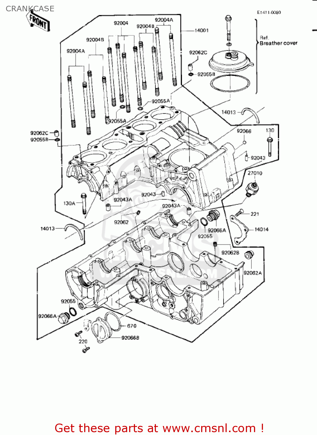 CRANKCASE KZ750L3 1983 USA CANADA