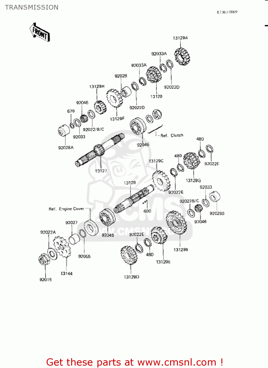 TRANSMISSION KZ750L3 1983 USA CANADA