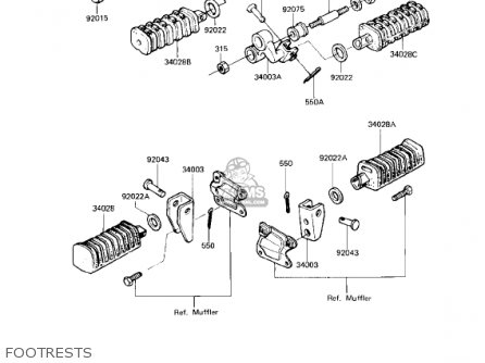 FOOTRESTS - KZ750L3 1983 USA CANADA
