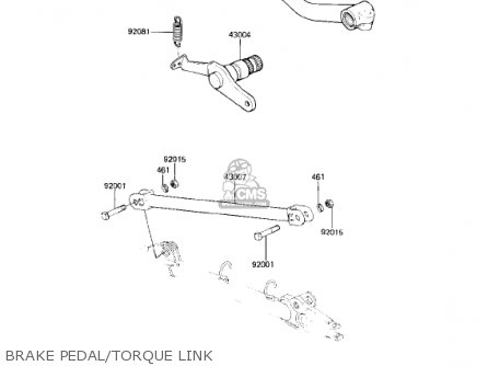 BRAKE PEDAL/TORQUE LINK - KZ750L3 1983 USA CANADA