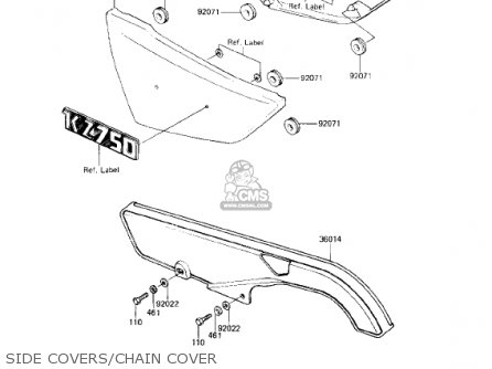 SIDE COVERS/CHAIN COVER - KZ750L3 1983 USA CANADA