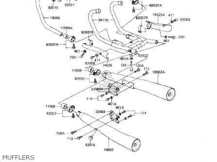 MUFFLERS - KZ750L3 1983 USA CANADA