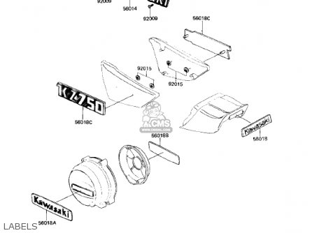 LABELS - KZ750L3 1983 USA CANADA