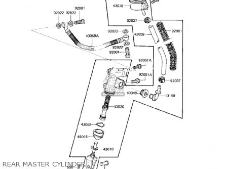 REAR MASTER CYLINDER - KZ750L3 1983 USA CANADA