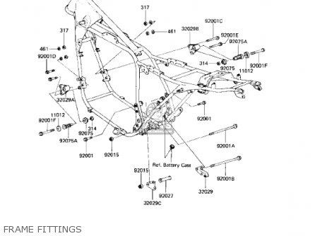 FRAME FITTINGS - KZ750L3 1983 USA CANADA