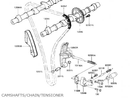 CAMSHAFTS/CHAIN/TENSIONER - KZ750L3 1983 USA CANADA