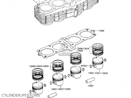 CYLINDER/PISTONS - KZ750L3 1983 USA CANADA