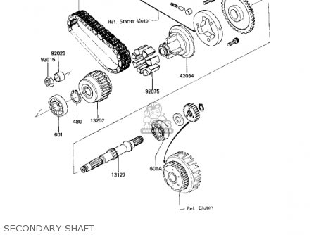SECONDARY SHAFT - KZ750L3 1983 USA CANADA