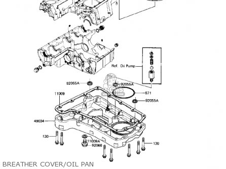 BREATHER COVER/OIL PAN - KZ750L3 1983 USA CANADA