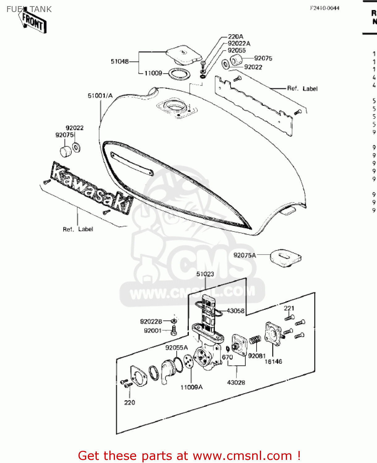 FUEL TANK KZ750M1 CSR TWIN 1982 USA / MPH