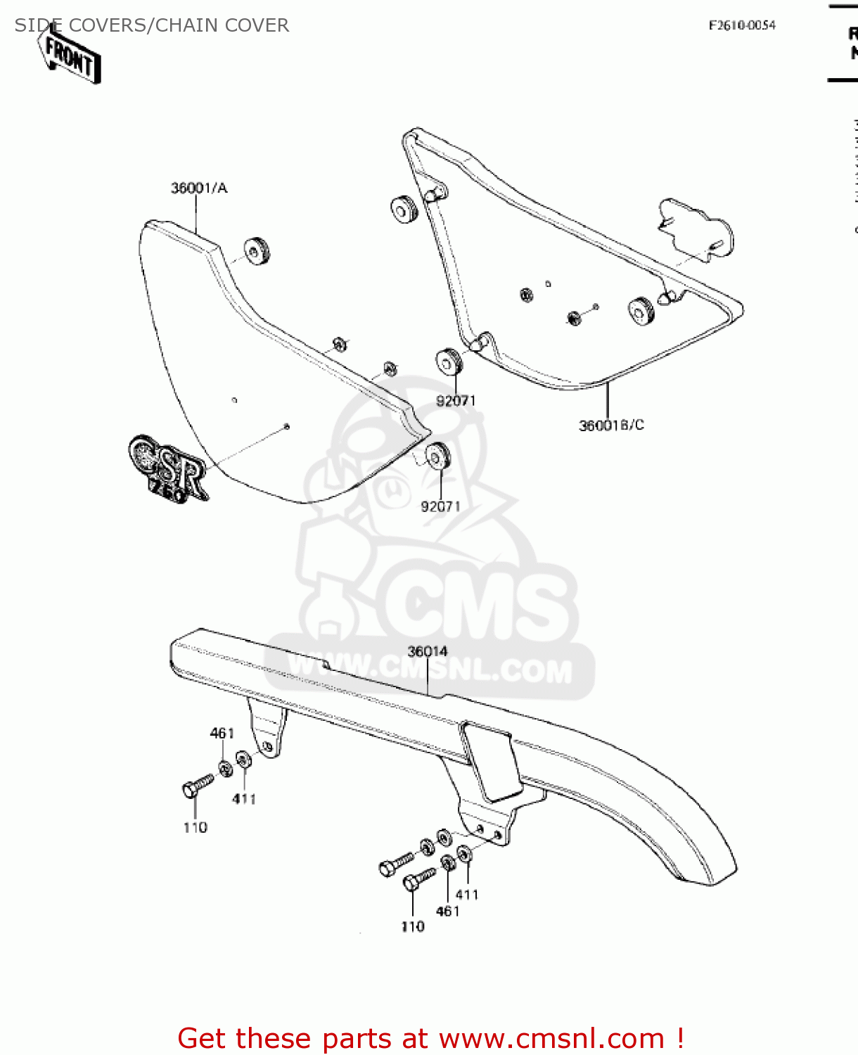 SIDE COVERS/CHAIN COVER KZ750M1 CSR TWIN 1982 USA / MPH