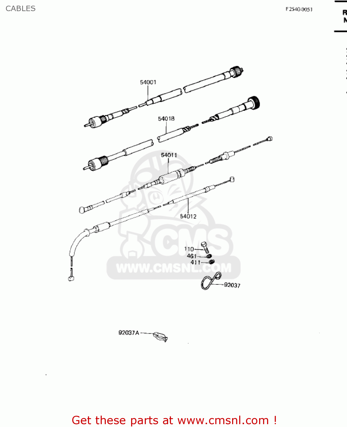 CABLES KZ750M1 CSR TWIN 1982 USA / MPH