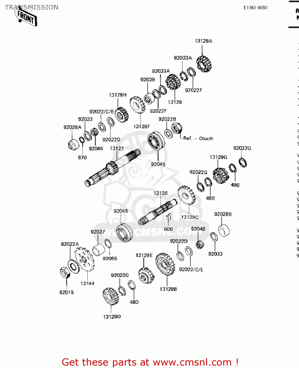 TRANSMISSION KZ750M1 CSR TWIN 1982 USA / MPH