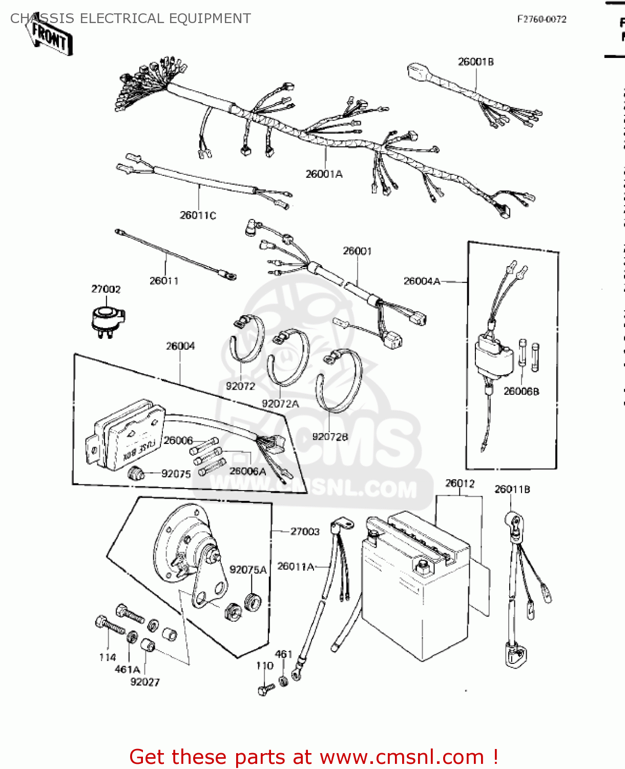 CHASSIS ELECTRICAL EQUIPMENT KZ750M1 CSR TWIN 1982 USA / MPH