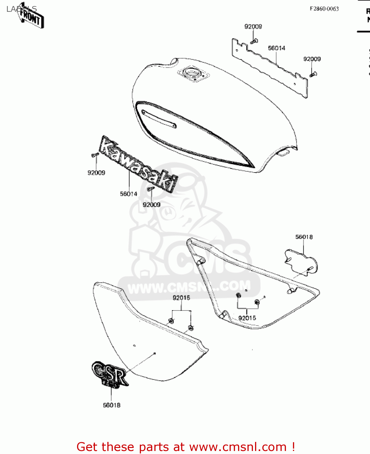 LABELS KZ750M1 CSR TWIN 1982 USA / MPH