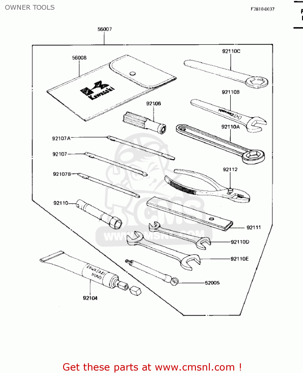 OWNER TOOLS KZ750M1 CSR TWIN 1982 USA / MPH