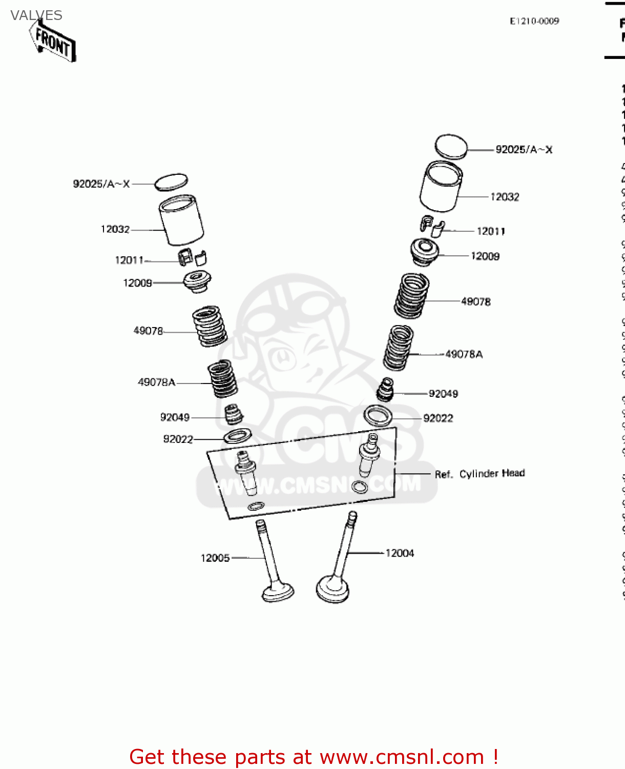 VALVES KZ750M1 CSR TWIN 1982 USA / MPH
