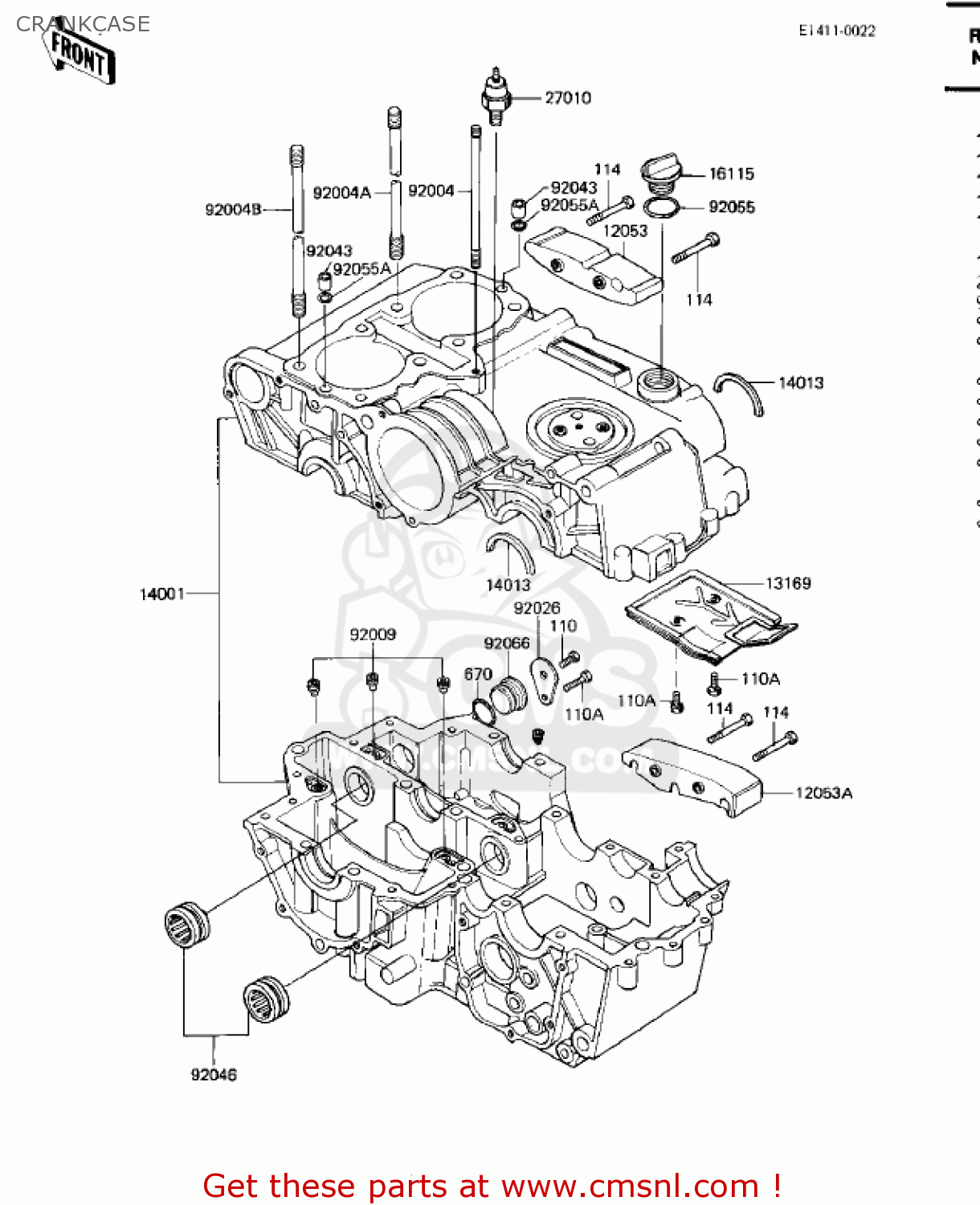 CRANKCASE KZ750M1 CSR TWIN 1982 USA / MPH