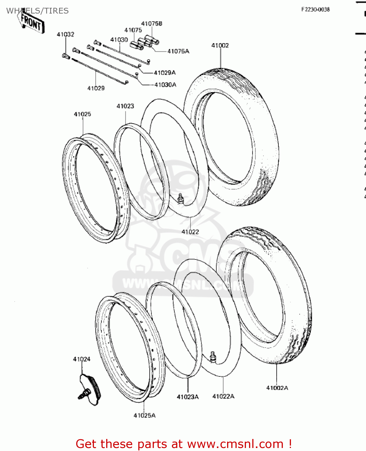 WHEELS/TIRES KZ750M1 CSR TWIN 1982 USA / MPH