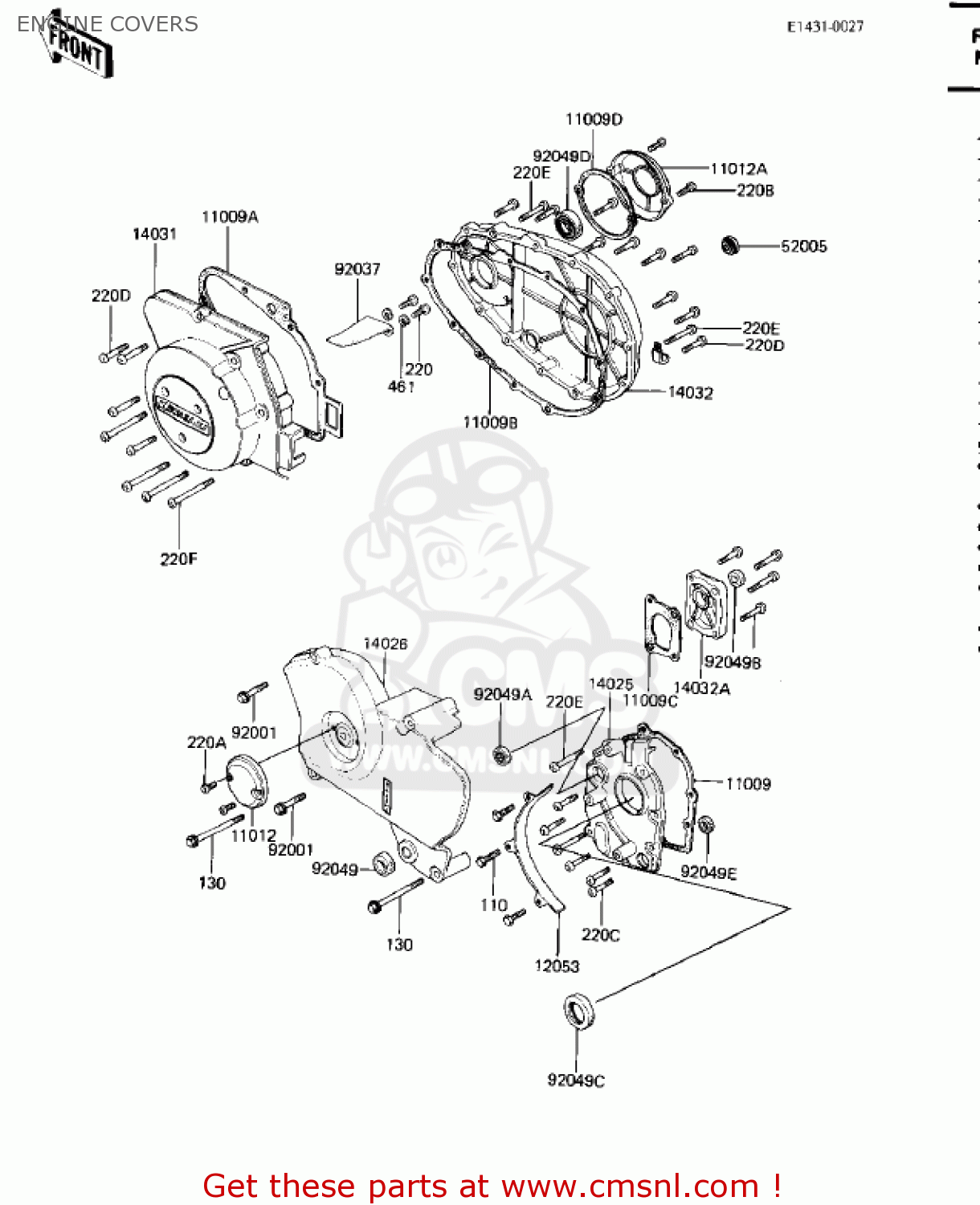 ENGINE COVERS KZ750M1 CSR TWIN 1982 USA / MPH