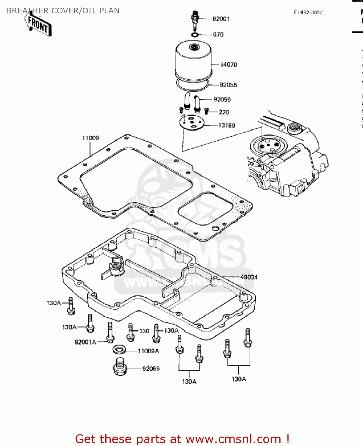 BREATHER COVER/OIL PLAN KZ750M1 CSR TWIN 1982 USA / MPH