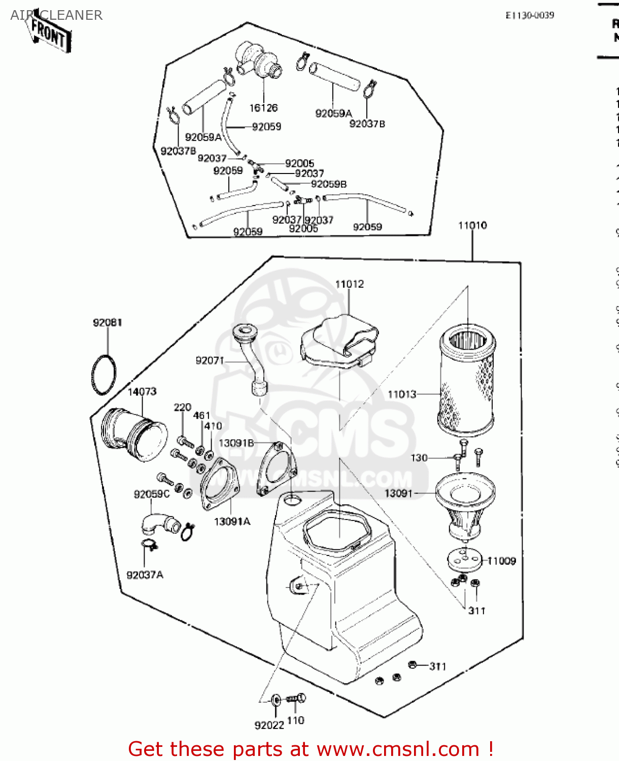AIR CLEANER KZ750M1 CSR TWIN 1982 USA / MPH