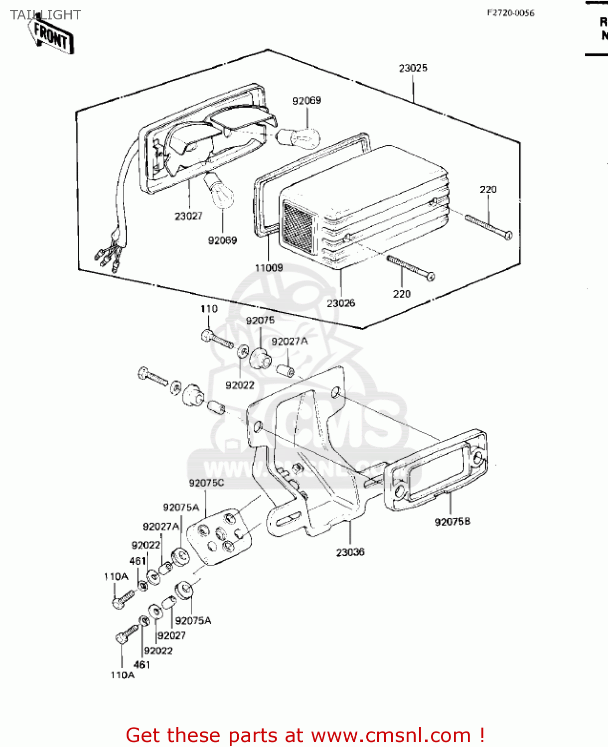 TAILLIGHT KZ750M1 CSR TWIN 1982 USA / MPH