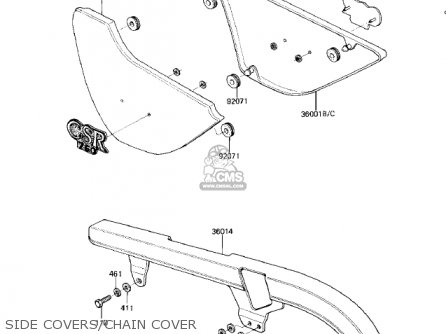 SIDE COVERS/CHAIN COVER - KZ750M1 CSR TWIN 1982 USA / MPH
