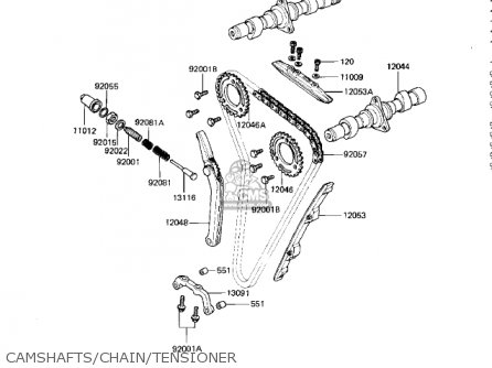 CAMSHAFTS/CHAIN/TENSIONER - KZ750M1 CSR TWIN 1982 USA / MPH