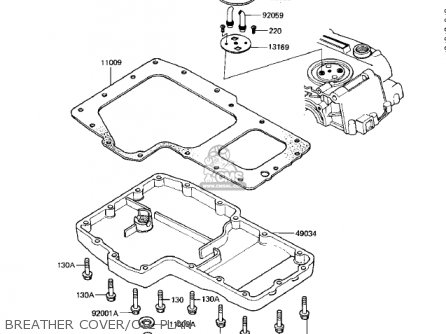 BREATHER COVER/OIL PLAN - KZ750M1 CSR TWIN 1982 USA / MPH