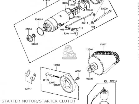 STARTER MOTOR/STARTER CLUTCH - KZ750M1 CSR TWIN 1982 USA / MPH