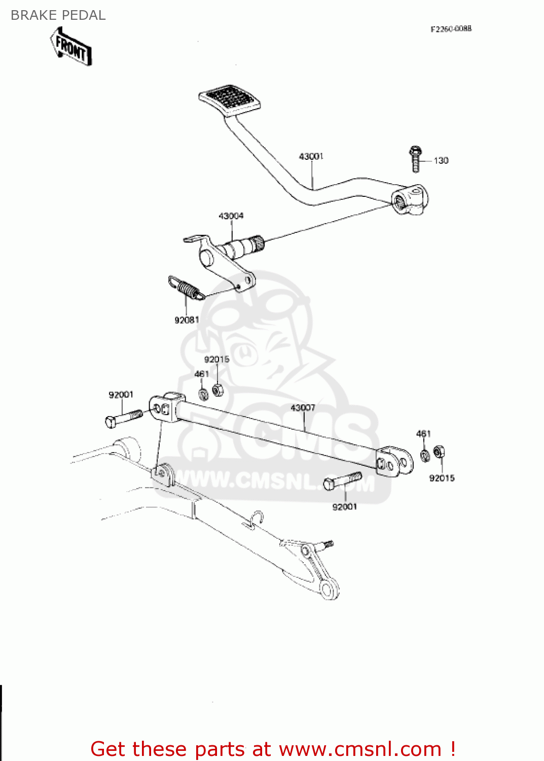 BRAKE PEDAL KZ750N1 SPECTRE 1982 USA CANADA