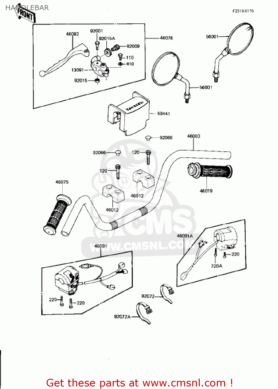 HANDLEBAR KZ750N1 SPECTRE 1982 USA CANADA