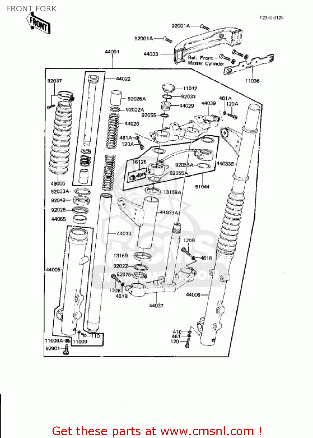 FRONT FORK KZ750N1 SPECTRE 1982 USA CANADA