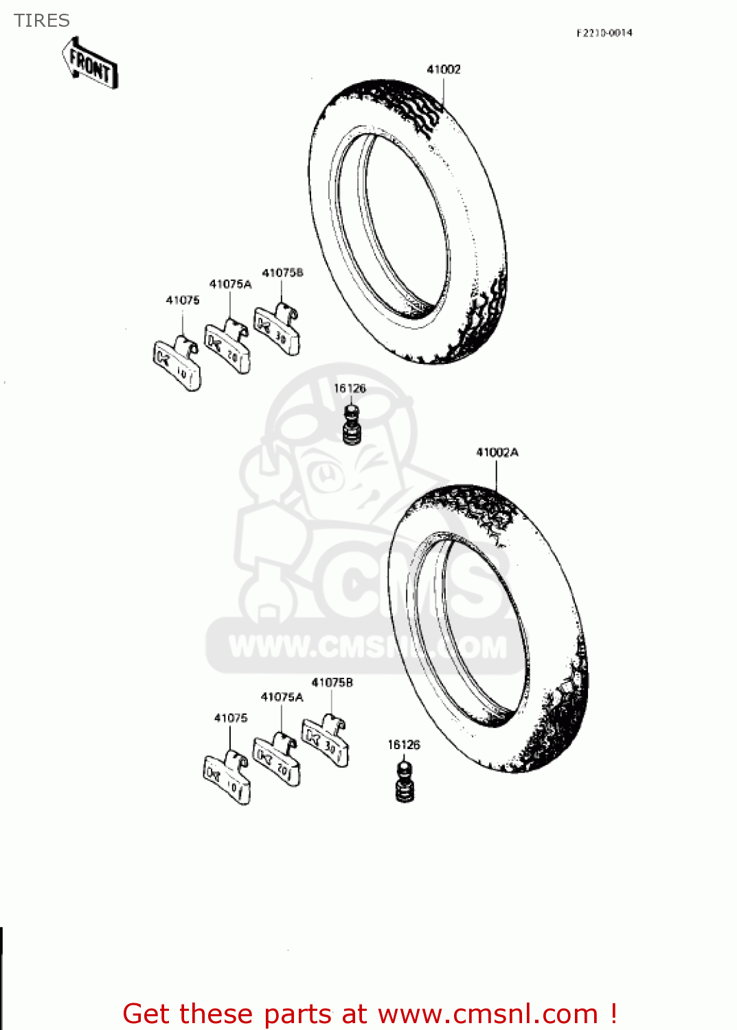 TIRES KZ750N1 SPECTRE 1982 USA CANADA