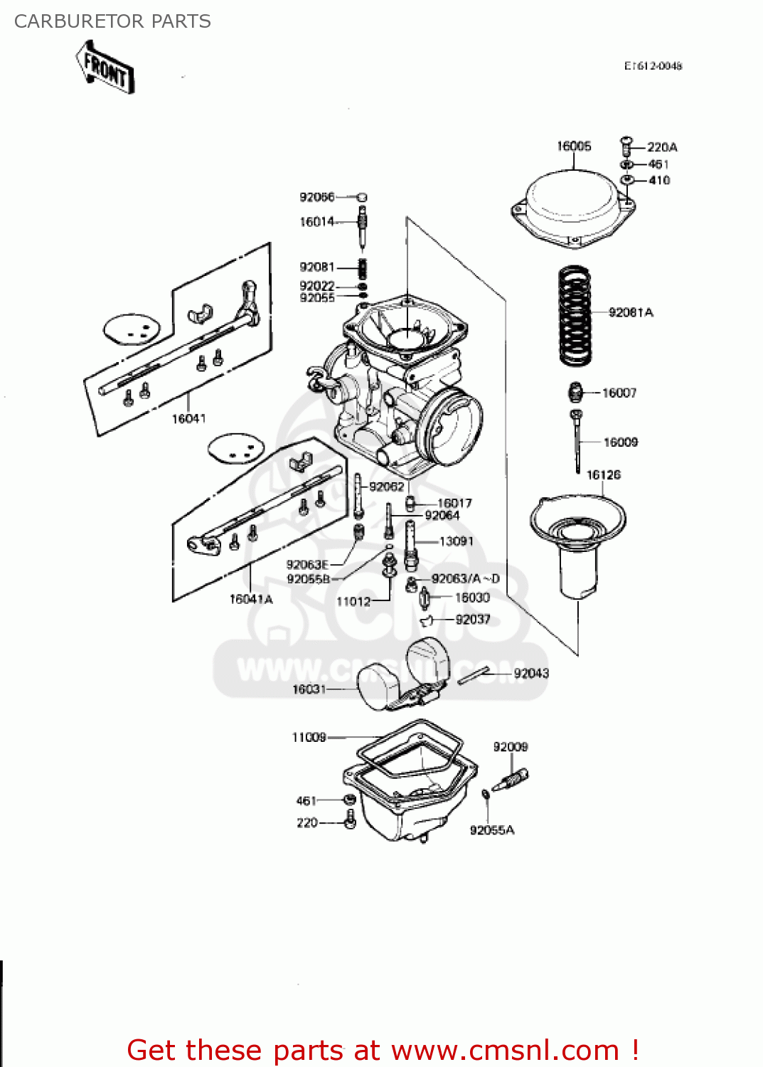 CARBURETOR PARTS KZ750N1 SPECTRE 1982 USA CANADA