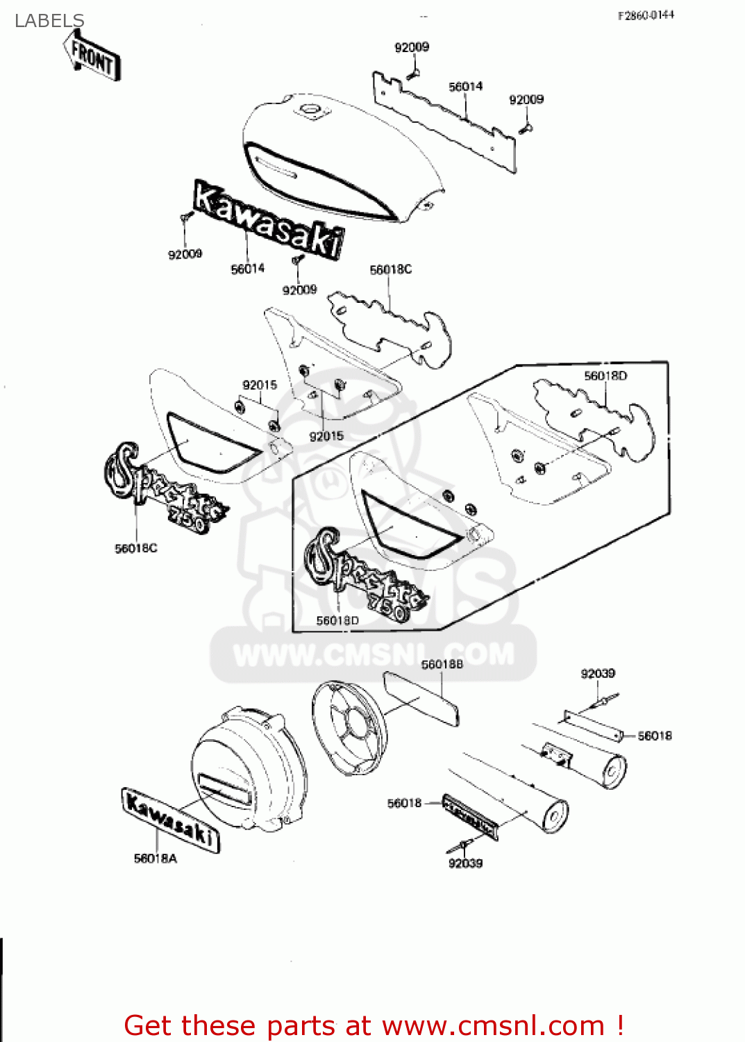 LABELS KZ750N1 SPECTRE 1982 USA CANADA