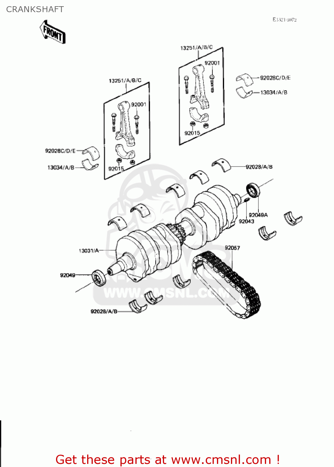 CRANKSHAFT KZ750N1 SPECTRE 1982 USA CANADA
