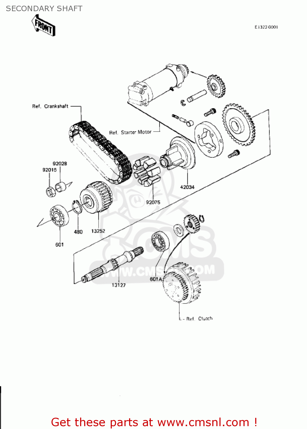 SECONDARY SHAFT KZ750N1 SPECTRE 1982 USA CANADA