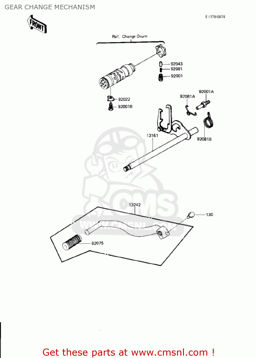 GEAR CHANGE MECHANISM KZ750N1 SPECTRE 1982 USA CANADA