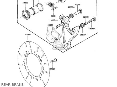 REAR BRAKE - KZ750N1 SPECTRE 1982 USA CANADA